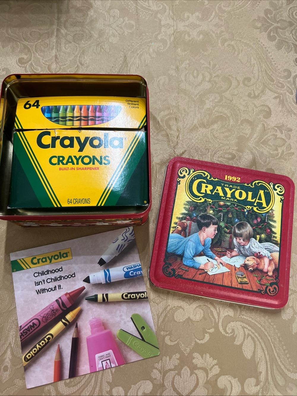Crayola 1992 Christmas Tin Vintage Collectible